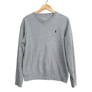 Y2K 2000s Polo Ralph Lauren Gray Mens Tag-less Sweatshirt Classic Polo Logo Sz M